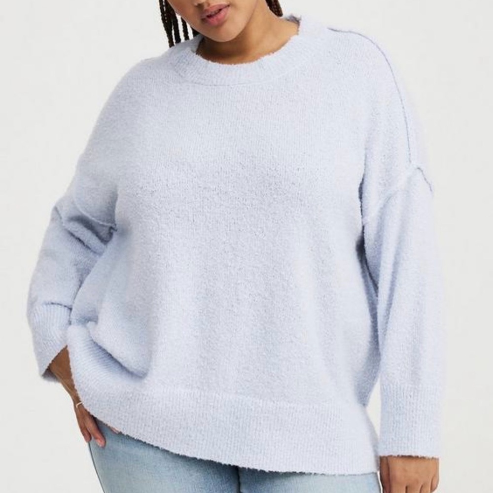 Torrid Sweater Tunic Artic Ice Size 2X Oversized‎ Stretchy Soft Plus Size